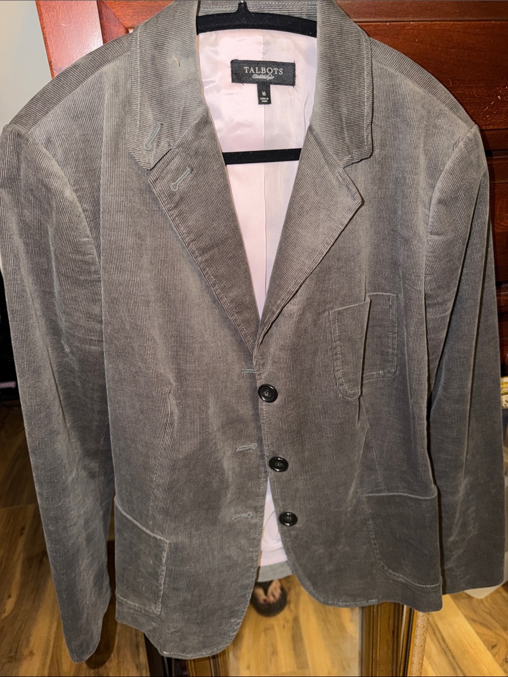 Talbots Gray Corduroy Blazer